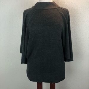 NWT Larry Levine Charcoal Gray Sweater Top Size L